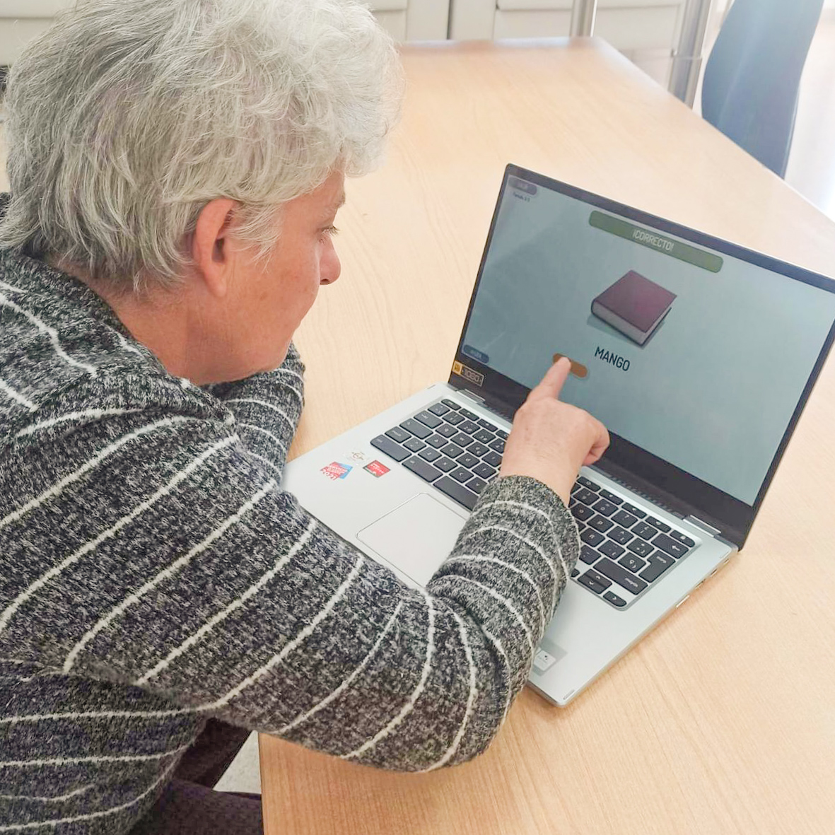 una dona utilitzant un ordinadors